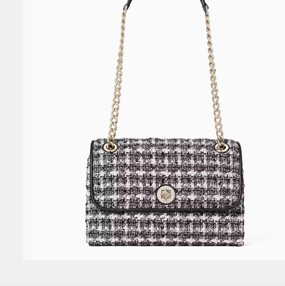Kate Spade $429 Natalia Tweed Medium Flap Shoulder, and Crossed body Bag - Picture 3 of 17